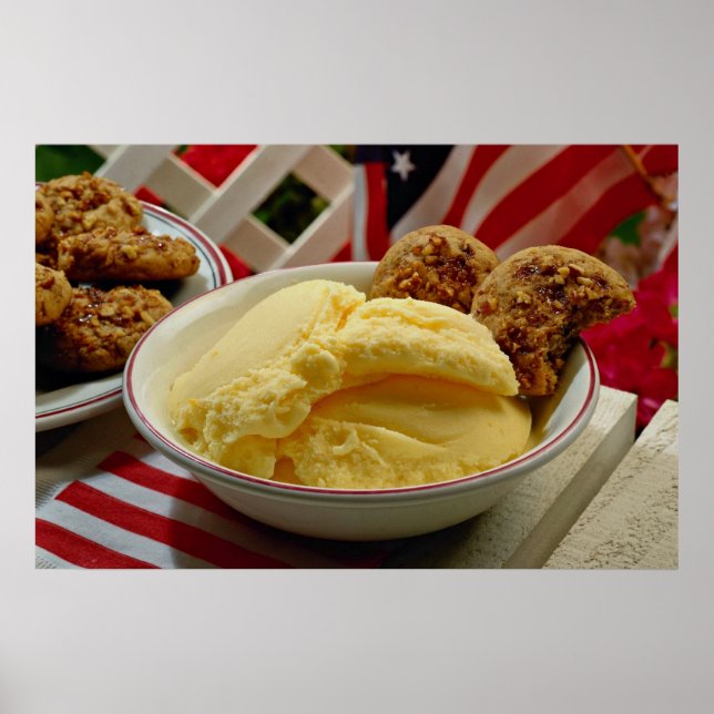 Pôster Sorvete Vanilla Delicioso (Frente)