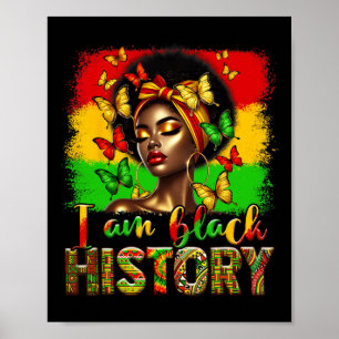 Poster Sou a Black History Month Black Melanin Afro Girl 