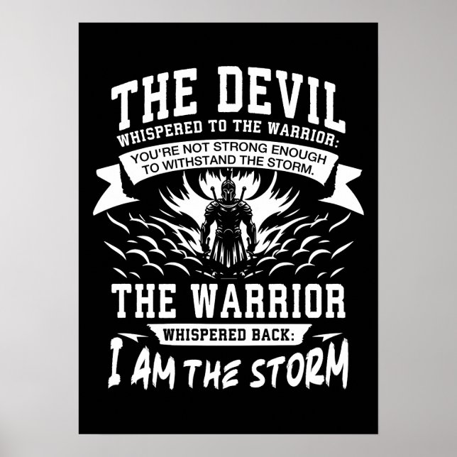 Poster Sou A Tempestade - Spartan, Gym, Hustle, Sucesso (Frente)