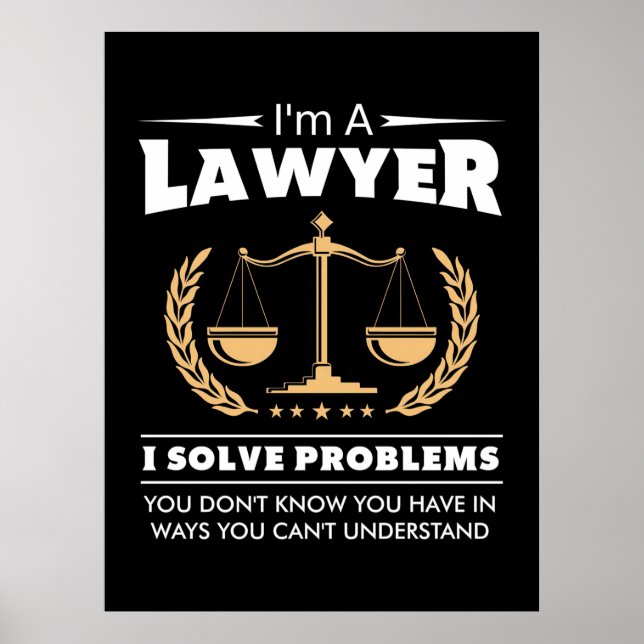 Poster Sou Advogado, Resolvo Problemas (Frente)