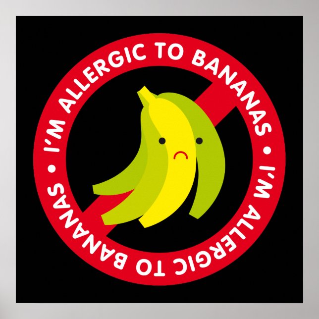 Poster Sou alérgico a bananas! Alergia à banana (Frente)
