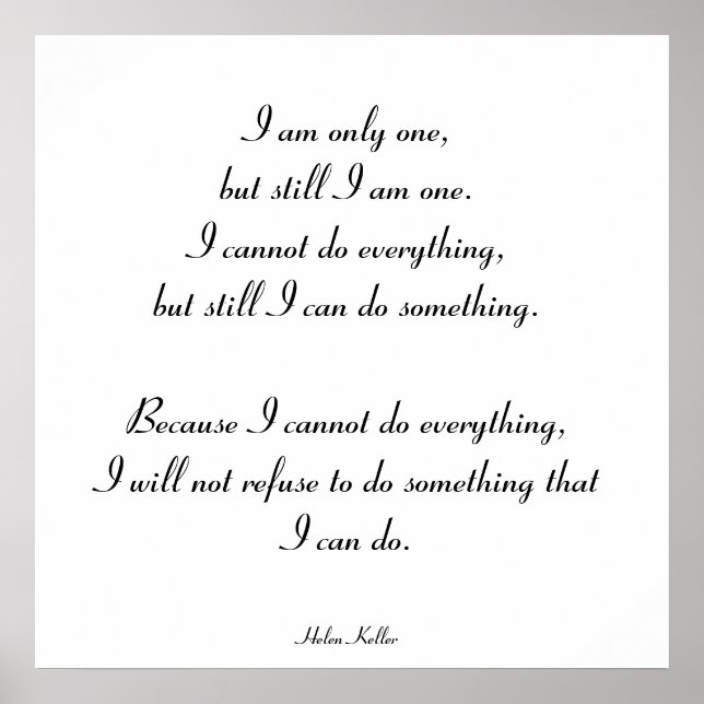 Poster Sou apenas um, mas sou um. (Frente)