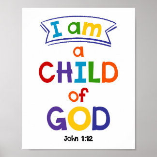 Poster Sou Criança De Deus Crianças Religiosas Cristãs