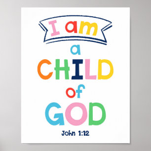Poster Sou Criança De Deus Crianças Religiosas Cristãs Po
