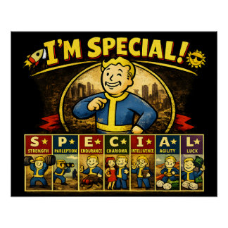 Pôster Sou Especial | Stats Mousepad Inspirado em Fallout