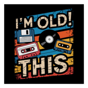 Pôster Sou Essa Velha Nostalgia de Música Retro Colorida