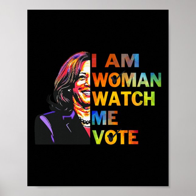 Poster Sou Mulher Assista-Me Kamala Harris Waltz 24 Madam (Frente)