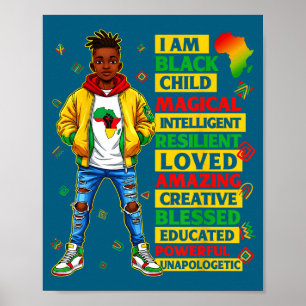 Poster Sou negro mês da história infantil meninos afro-am