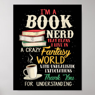 Poster Sou Nerd de Livro - Livro de Lover - Literatura