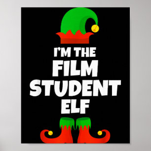 Poster Sou O Elfo Estudante De Cinema Família Pijama Nata