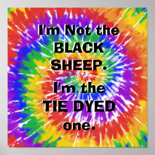 Poster Sou o Ovelha Tingida, Humor Snarky, Hippy
