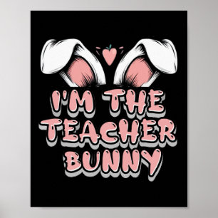 Poster Sou o professor Bunny Matching Family Páscoa Party