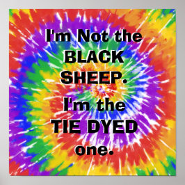 Poster Sou o Tie Dyed Sheep, Snarky Humor, Hippy
