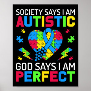 Poster Sou perfeito para a conscientização sobre o Autism