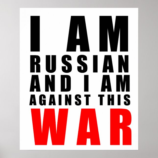 Poster sou russo contra esta guerra (Frente)