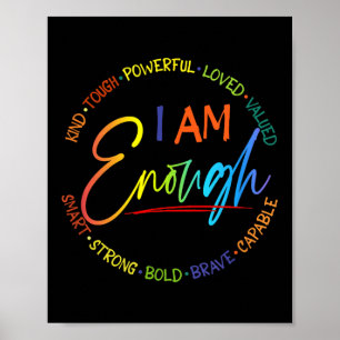 Poster Sou Suficiente, Gentil, Poderoso, Amado, Valorizad
