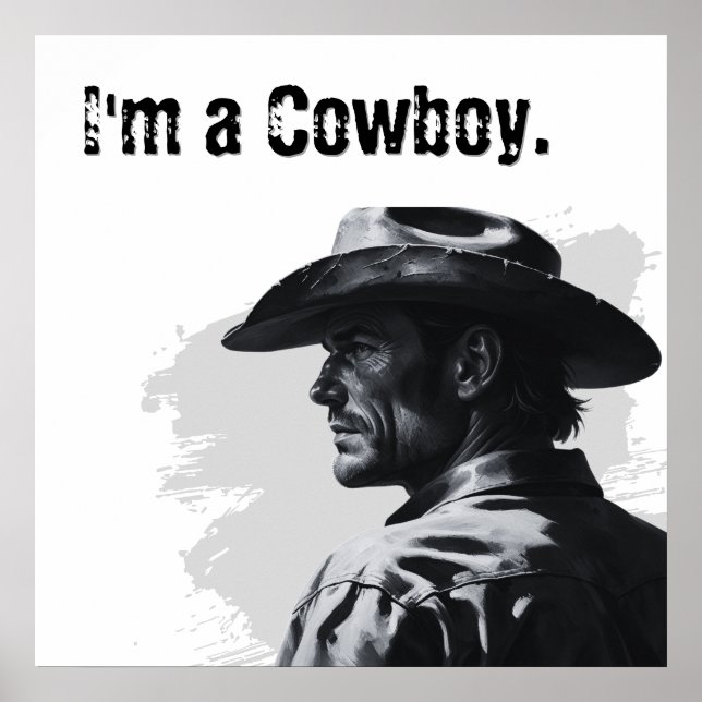 Poster Sou um Cartaz de Cowboy | Presentes para Ele (Frente)