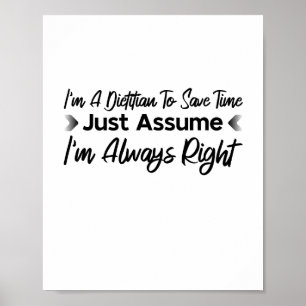 Poster Sou um Dietitiano para poupar tempo, apenas suponh