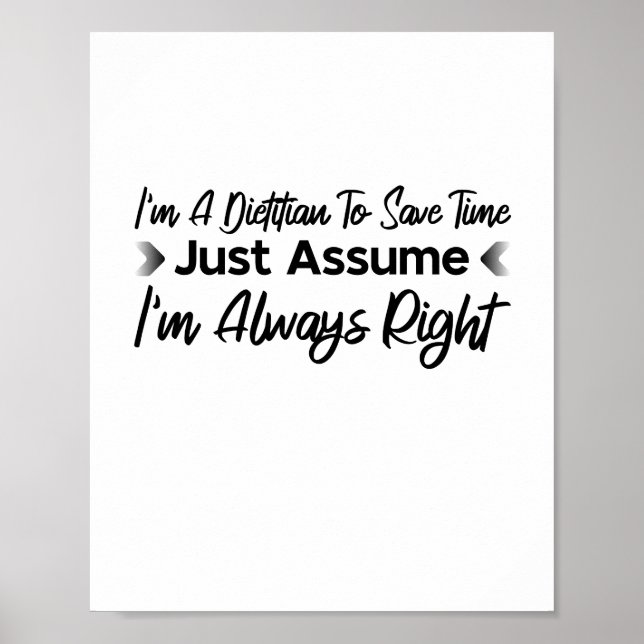 Poster Sou um Dietitiano para poupar tempo, apenas suponh (Frente)