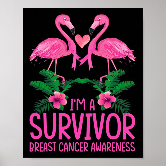Poster Sou um Flamingo de Sensibilização para o Cancer de (Frente)