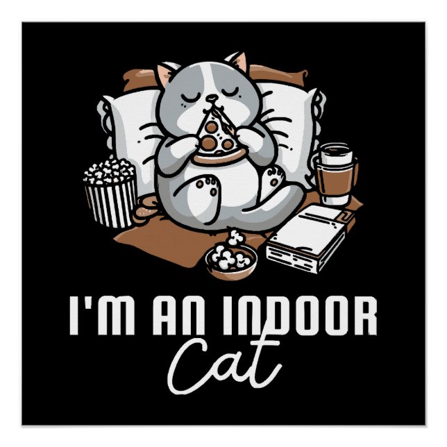 Pôster Sou um gato indoor - gato introvertido (Frente)
