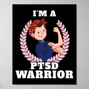 Poster Sou um guerreiro de Ptsd, transtorno pós-traumátic