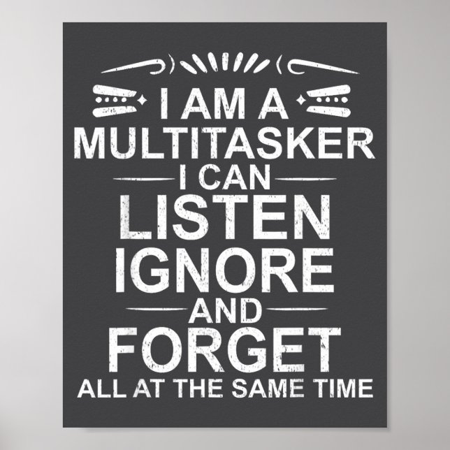 Poster Sou Um Multitarefa Multitarefa Divertido Sarcástic (Frente)