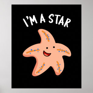 Poster Sou um Starfish Engraçado Estrela Escuro BG