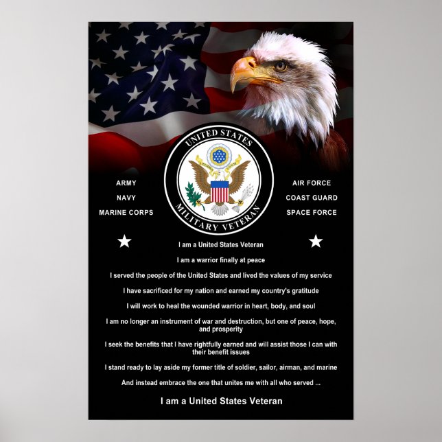 Poster Sou um Veterano dos Estados Unidos (Frente)