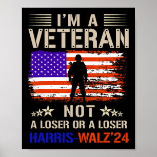 Poster Sou um veterano, não um otário ou perdedor Anti Tr