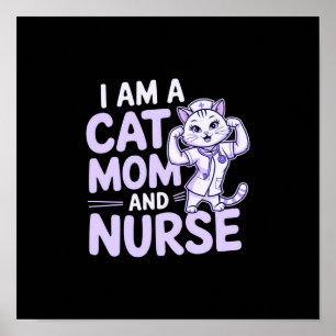 Poster "Sou uma Mãe de Gato e Enfermeira: Design para Ama