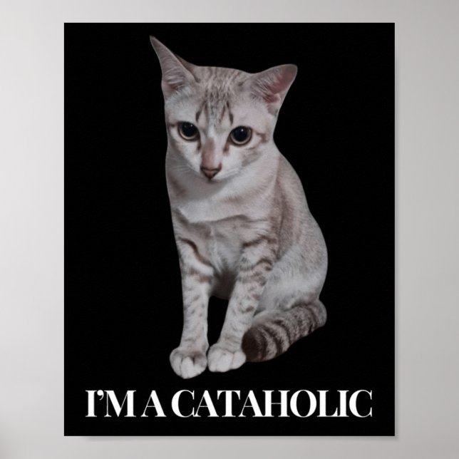 Poster Sou uma moda católica adorável de gatos (Frente)