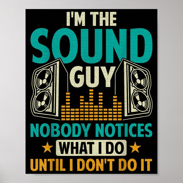 Poster Sound Engineer Tech Husband Dad Funny Dj Disc Jock (Frente)