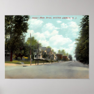 Poster South Amboy NJ, Rua Principal 1910s