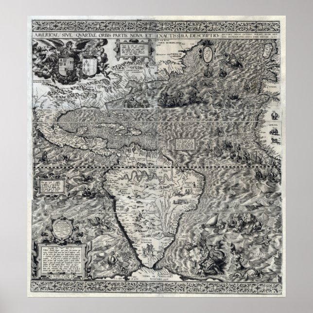 Poster South and Part of North America - Panoramic (Frente)