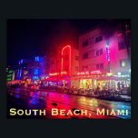 Poster South Beach, Miami, Florida Art Deco<br><div class="desc">Edifícios do estilo Art deco na Ocean Drive,  South Beach,  Miami,  FL.</div>