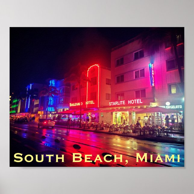 Poster South Beach, Miami, Florida Art Deco (Frente)