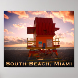 Poster South Beach, Miami Lifeguard Stand (Resgate do Oce