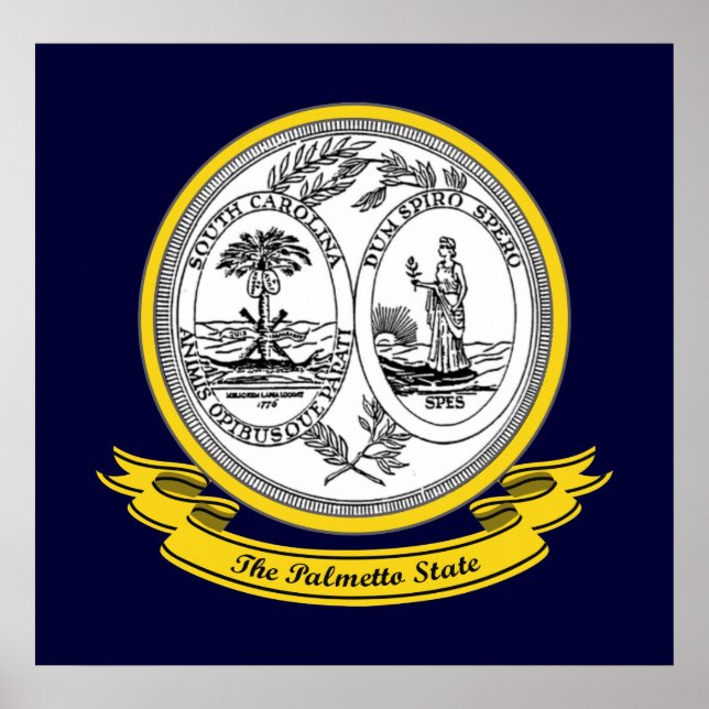 Pôster South Carolina Seal (Frente)