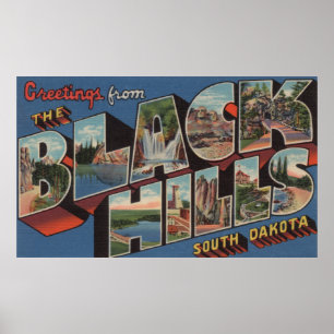 Poster South Dakota - Black Hills - grandes cenas da