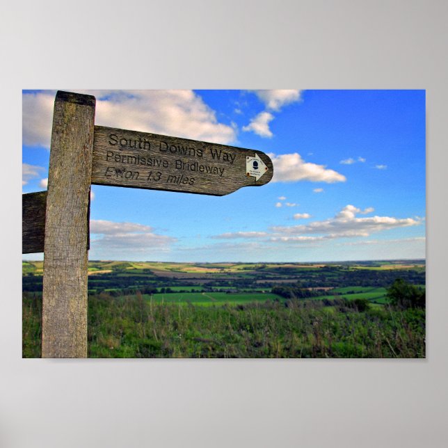 Poster South Downs Beacon Hill Hampshire Inglaterra (Frente)