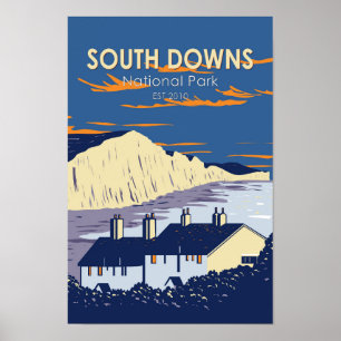 Poster South Downs National Park Seven Sisters Inglaterra