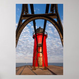 Poster South Haven, Michigan Lighthouse and Catwalk Print