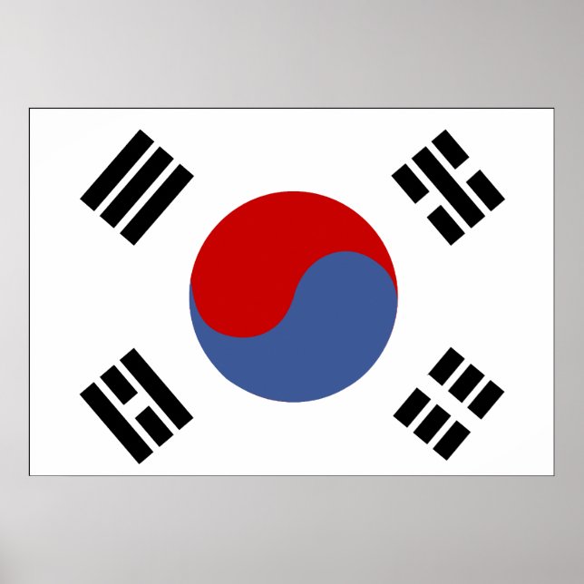 Pôster South Korea Flag (Frente)
