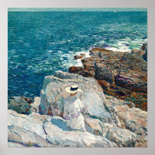 Poster South Ledges, Appledore, por Childe Hassam (Frente)