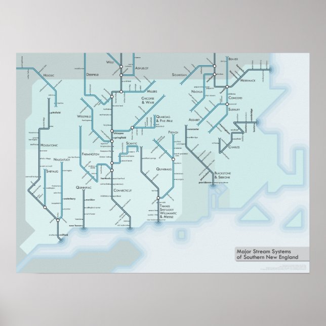 Poster Southern New England Streams 18 x 24 (Frente)