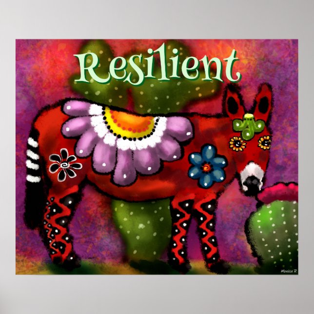 Poster Southwest Talavera-Style Donkey Personalized (Frente)