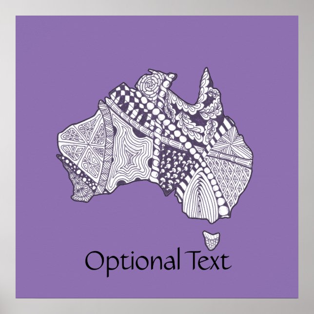 Pôster Souvenir do Mapa de Arte da Austrália (Frente)