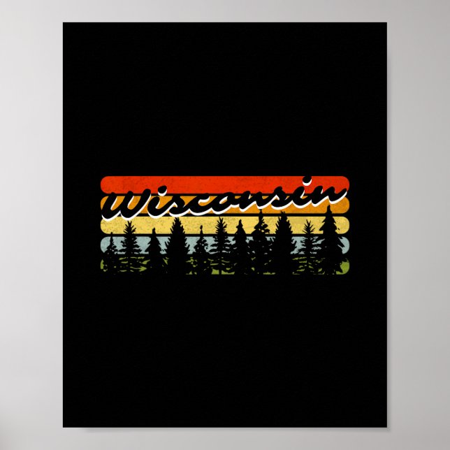 Poster Souvenir do Tema de Cabine de Árvores do Pôr do So (Frente)