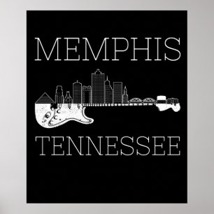 Poster Souvenir Memphis Guitar Music Tennessee Memphis